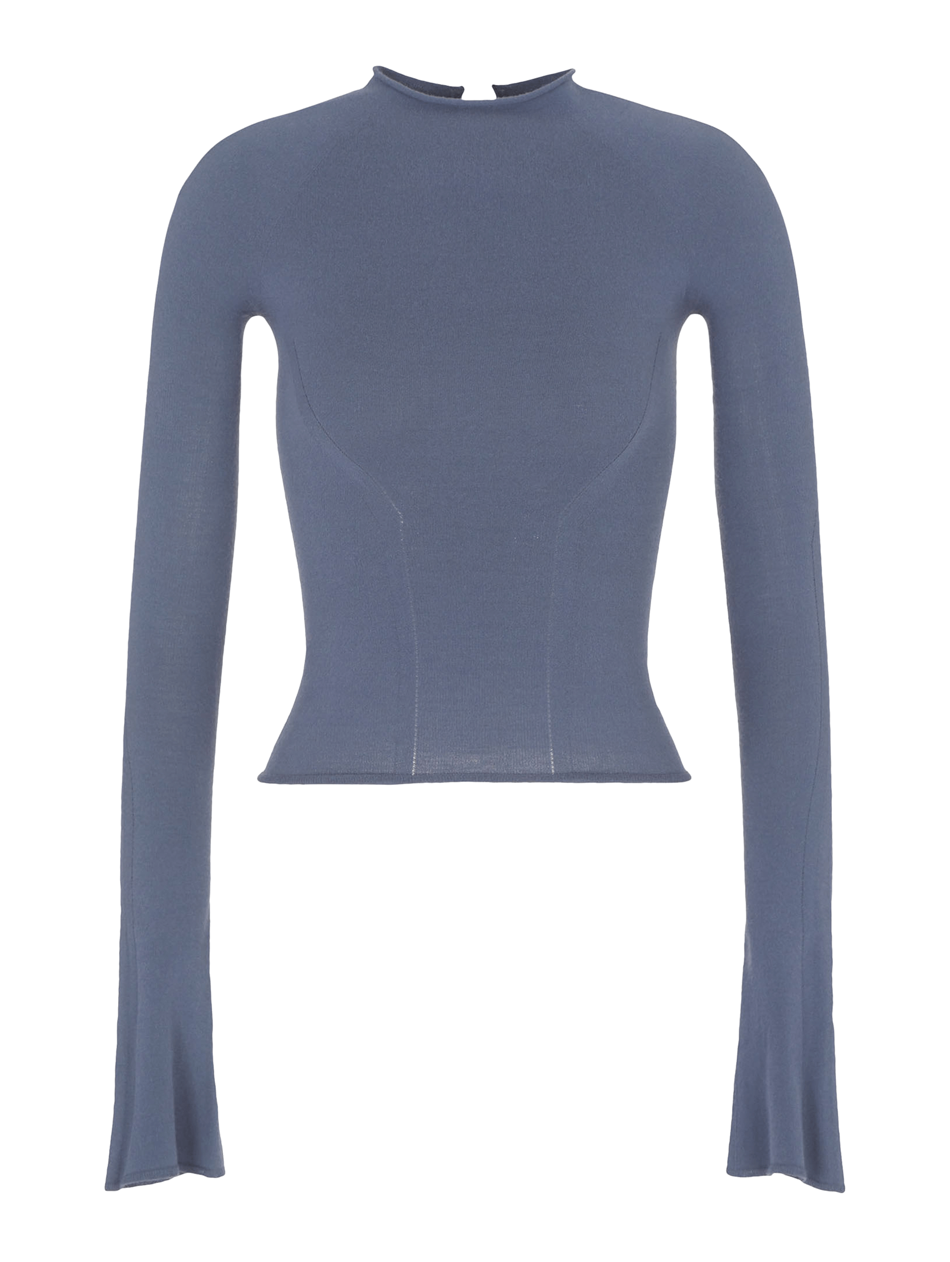 Suéter de Malha sem Costura Azul Escuro