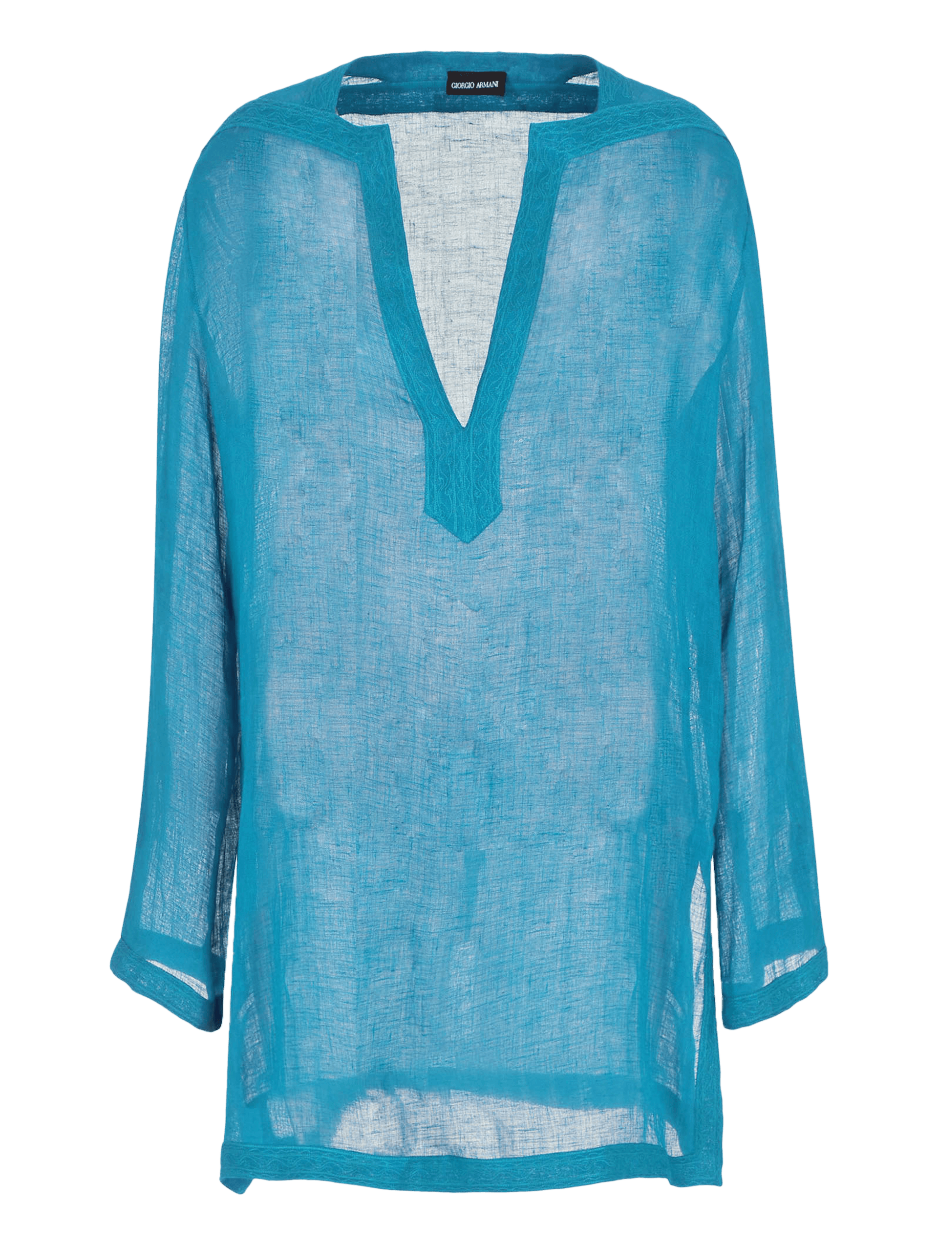 Camisa Túnica com Decote Azul