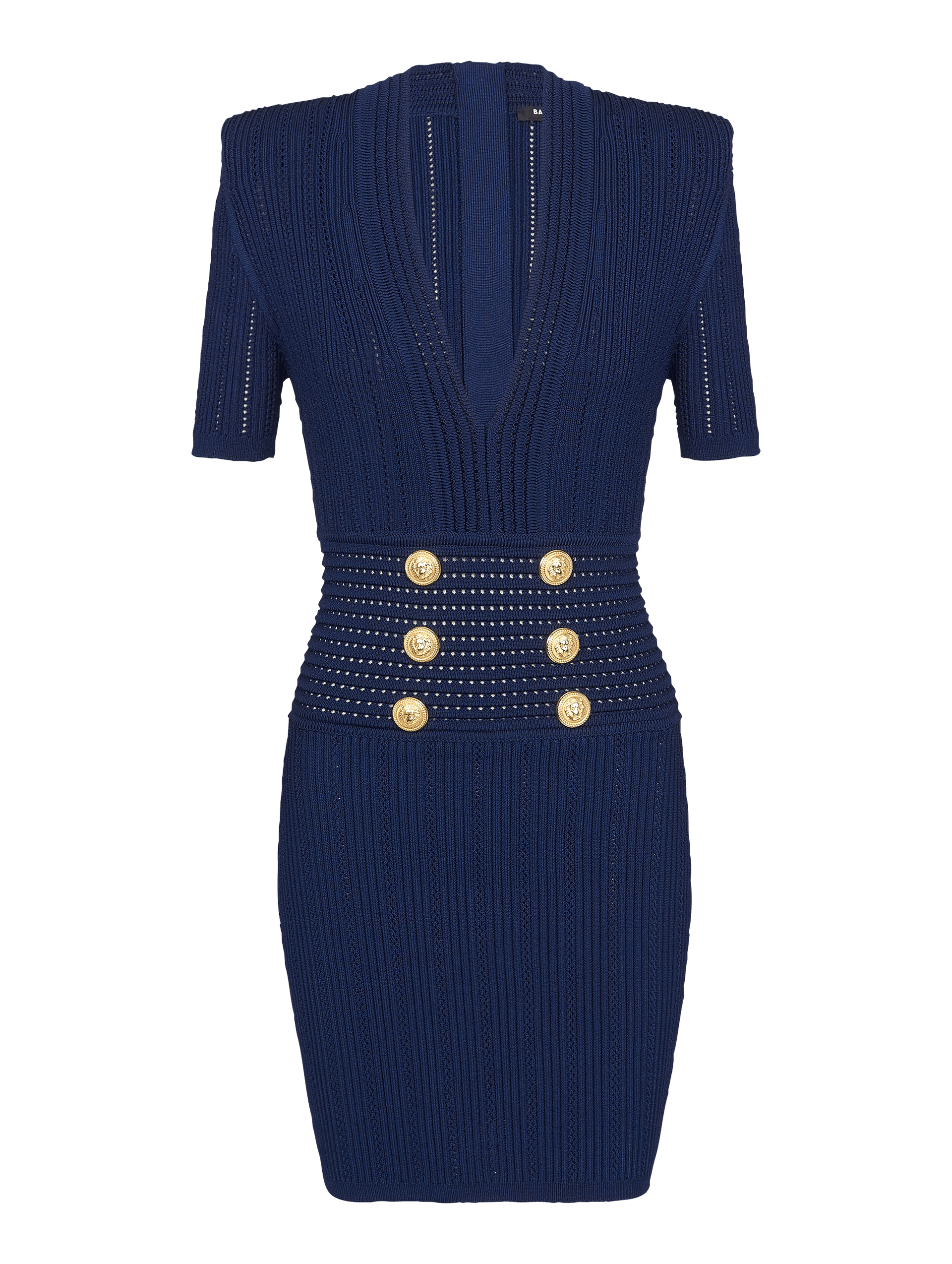 Vestido Curto de Malha Azul