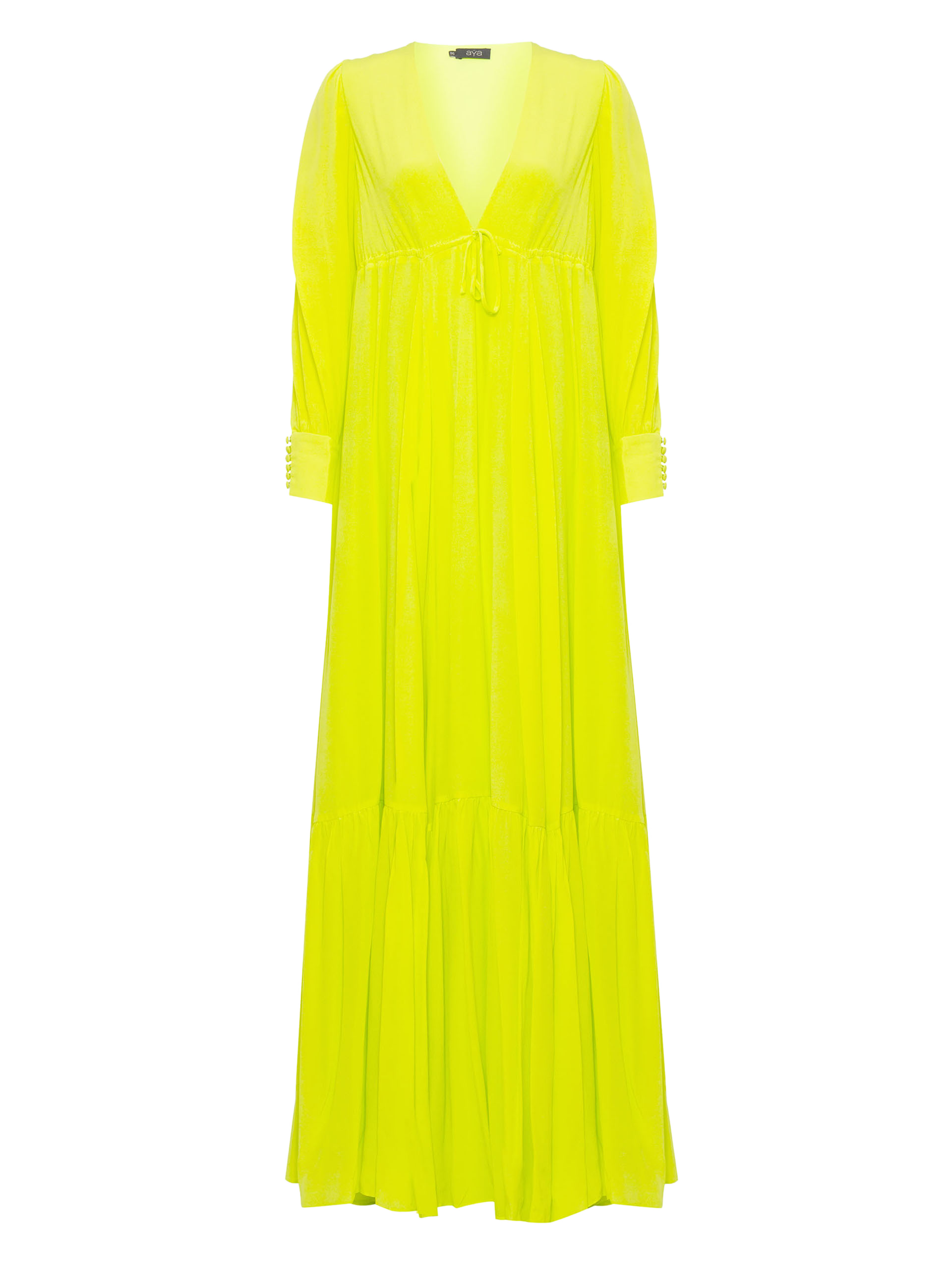 Vestido Leonora em Seda Verde Limão
