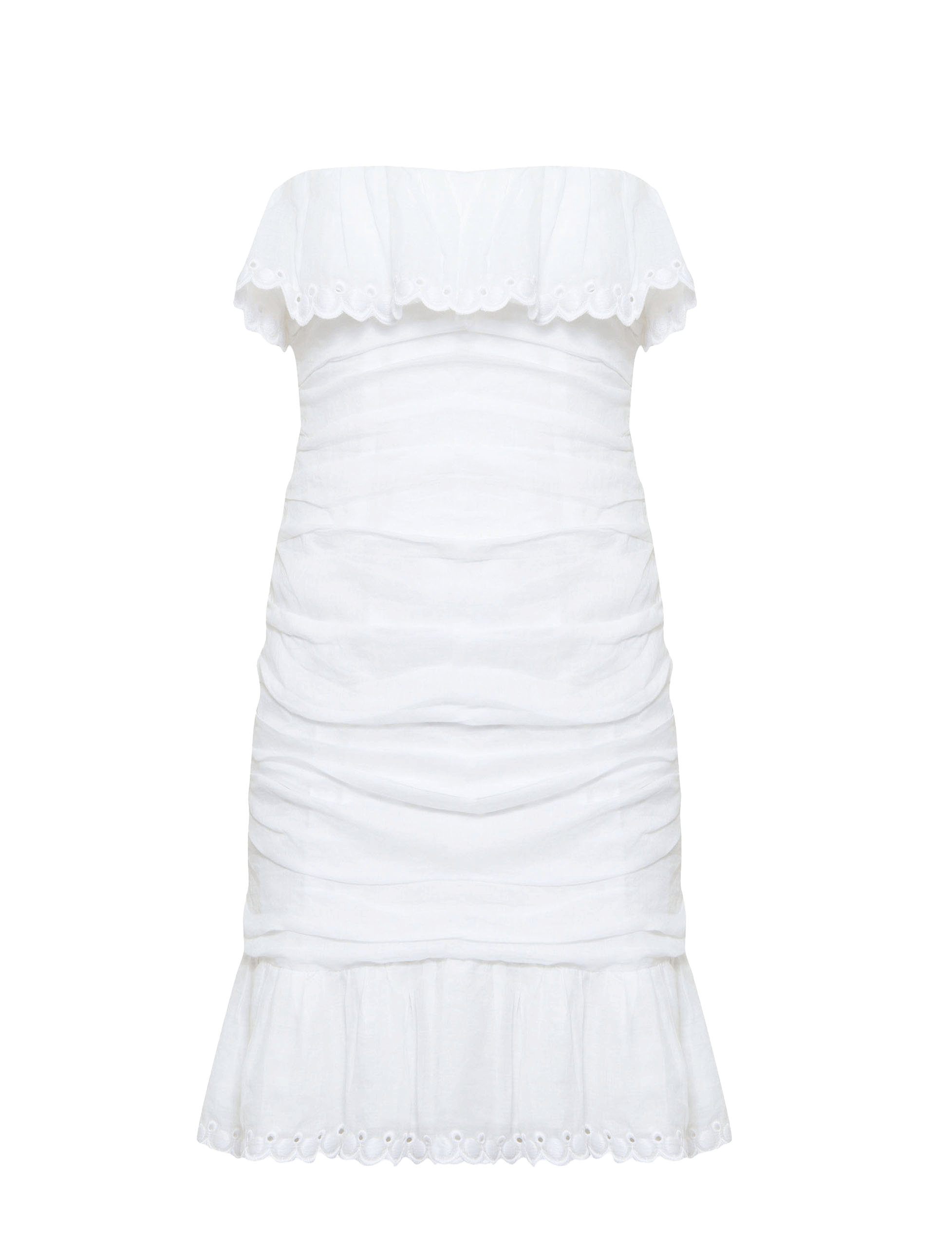 Vestido Curto Babado Branco