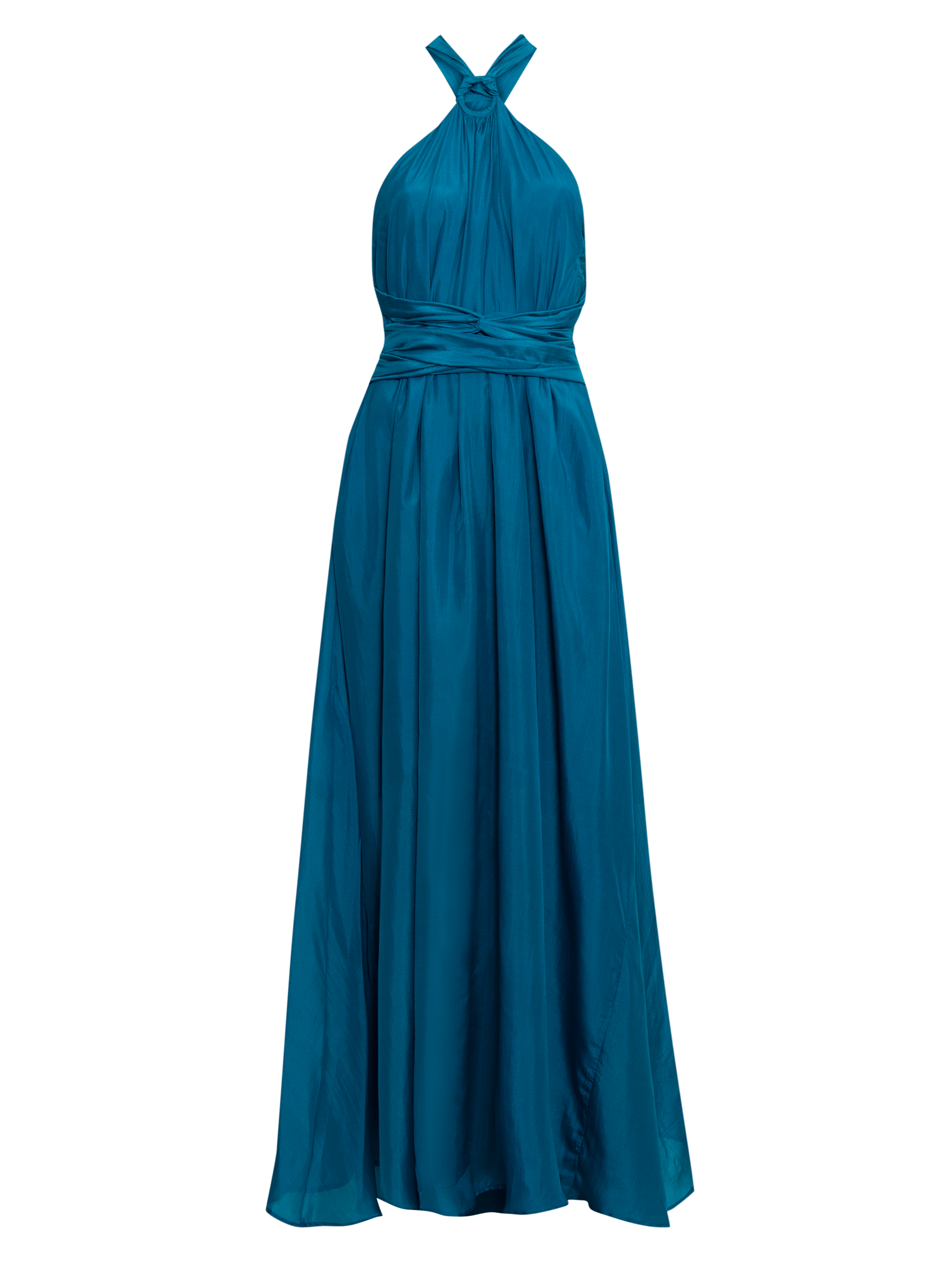 Vestido Longo Transpassado Azul