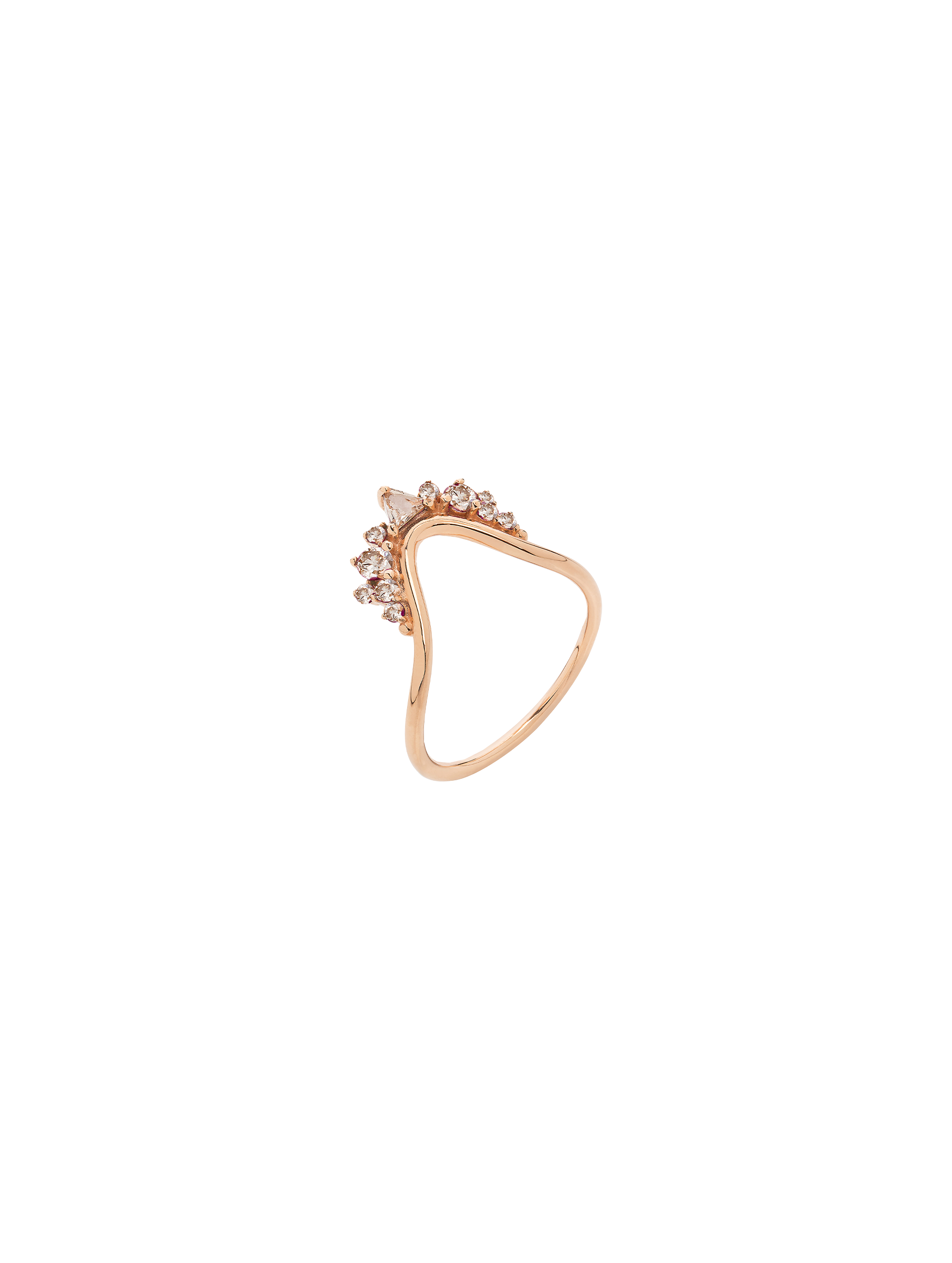 Anel Fusion Wave Small em Ouro Rosa 18K